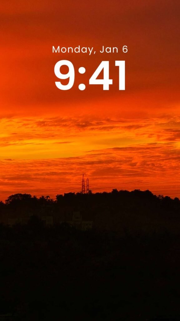 Crimson Horizon - Original Sunset Phone Wallpaper