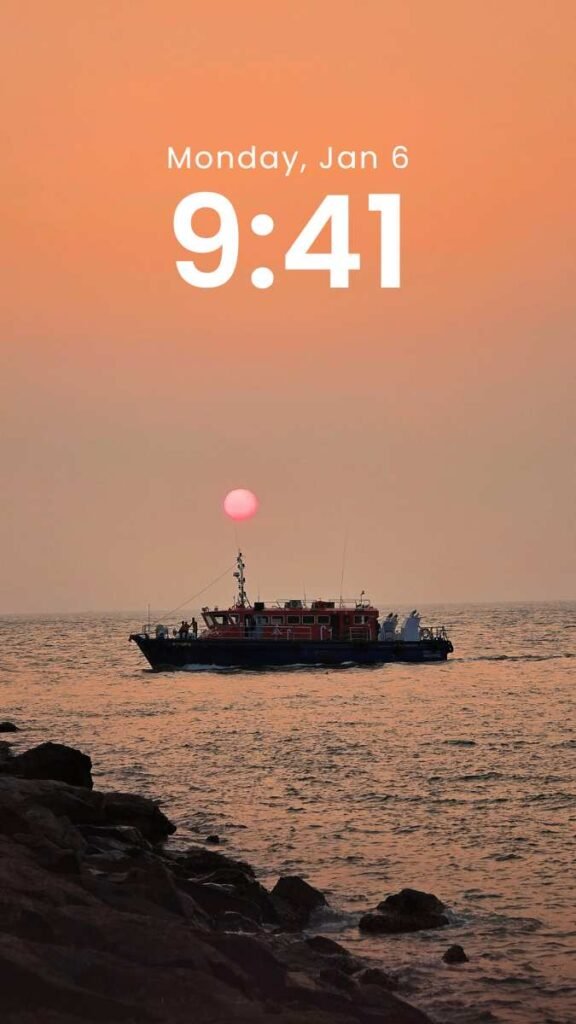Drifting Home - Original Sunset Boat Phone Wallpaper