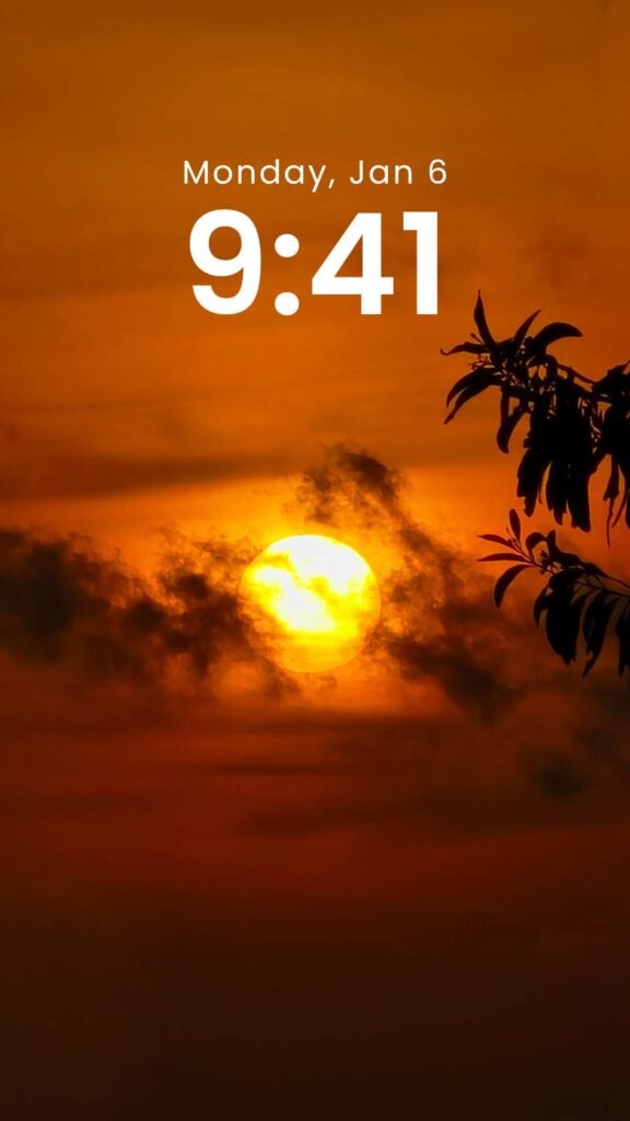 Ember Horizon - Original Sunset Phone Wallpaper