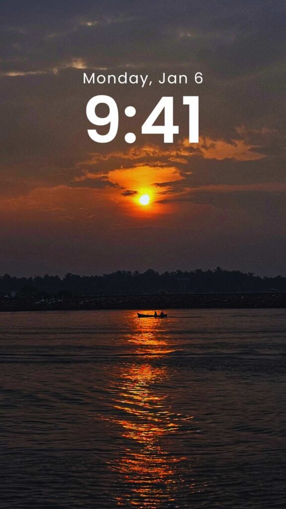 Golden Horizon - Sunset Phone Wallpaper