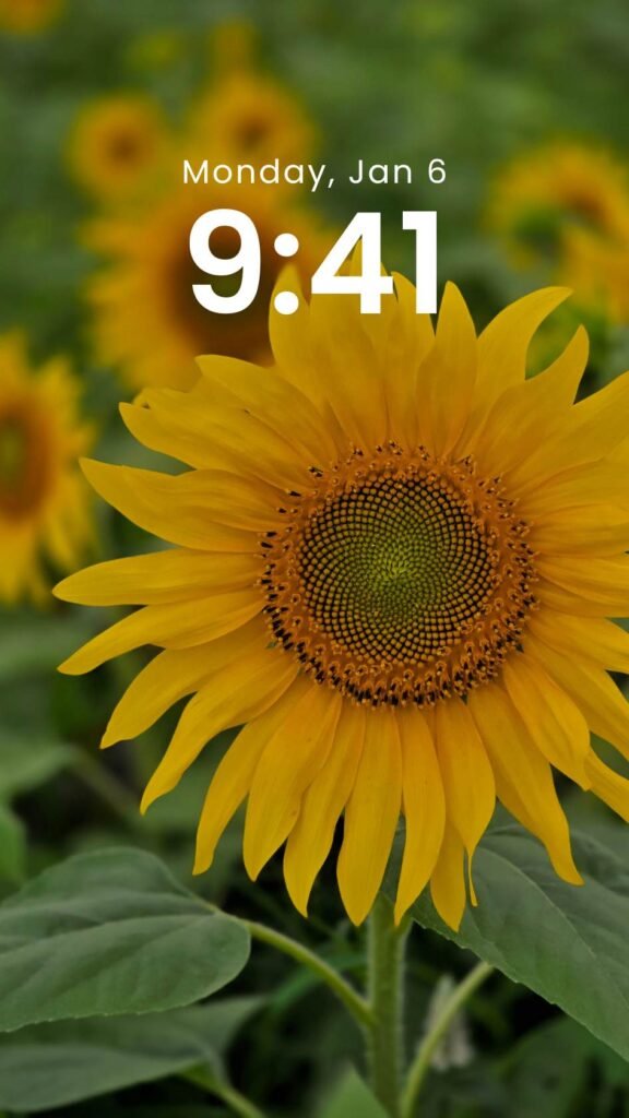 Morning Sunflower - Original Phone Wallpaper for iPhone & Android