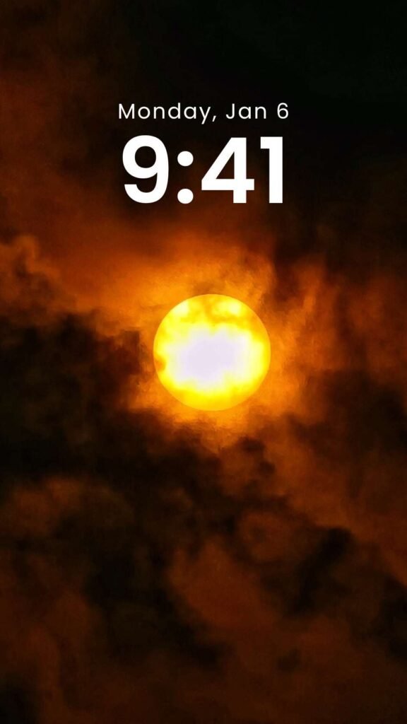 Solar Ember - Original Sun Through Clouds Phone Wallpaper