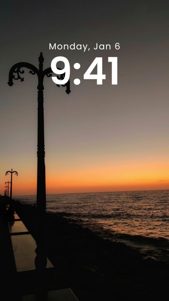 Twilight Promenade - Sunset Phone Wallpaper