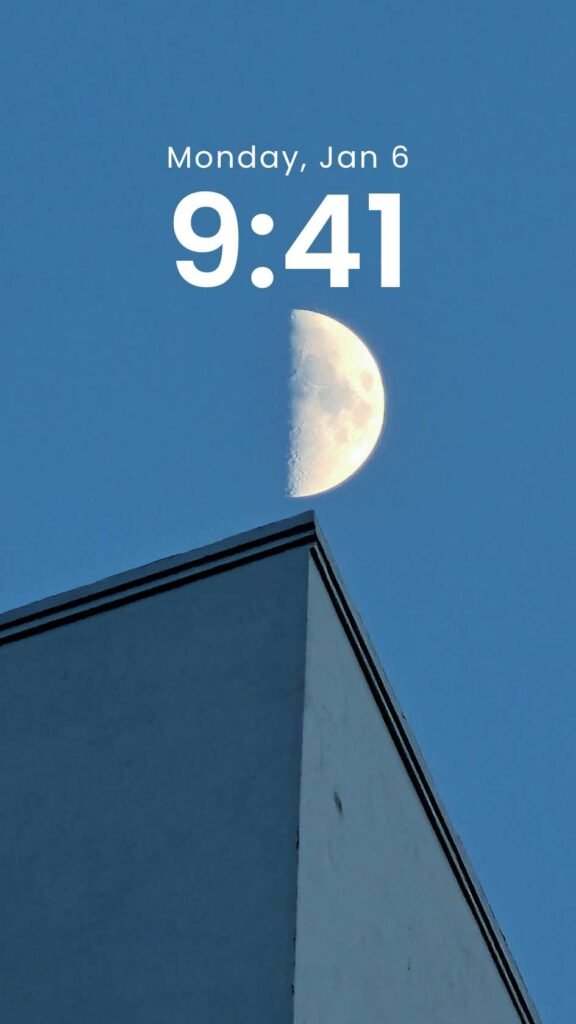 Urban Moon - Original Half Moon Phone Wallpaper