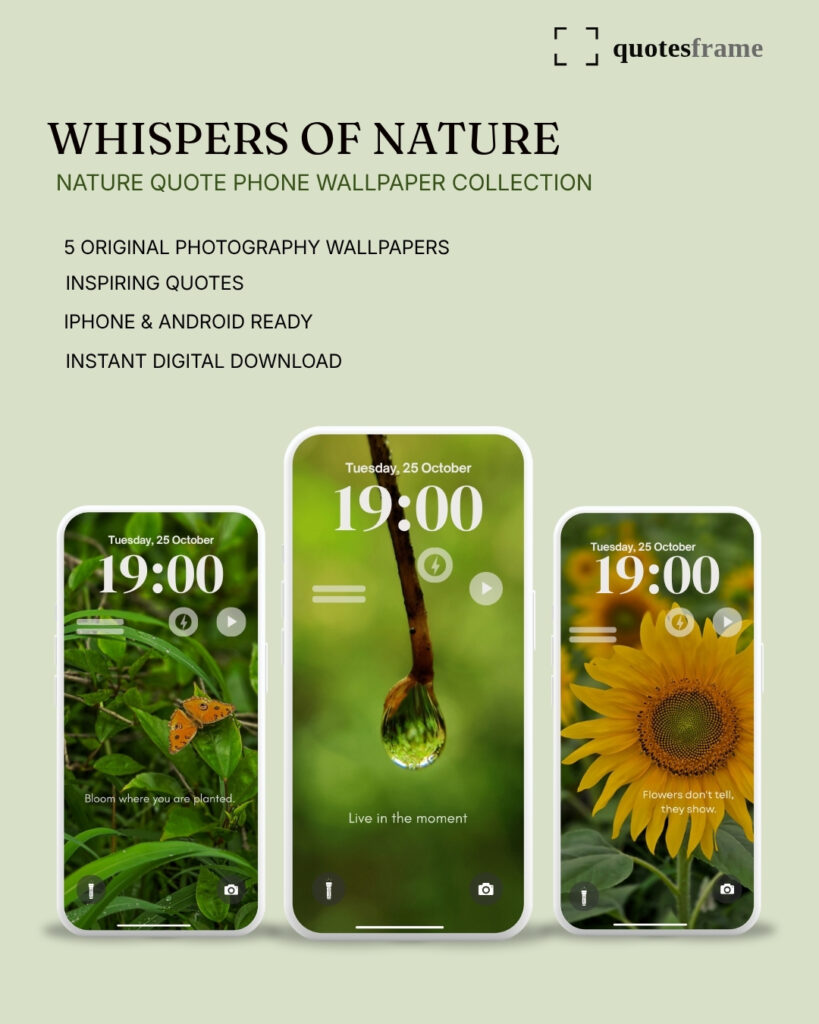 Whispers of Nature – Nature Quote Phone Wallpaper Collection