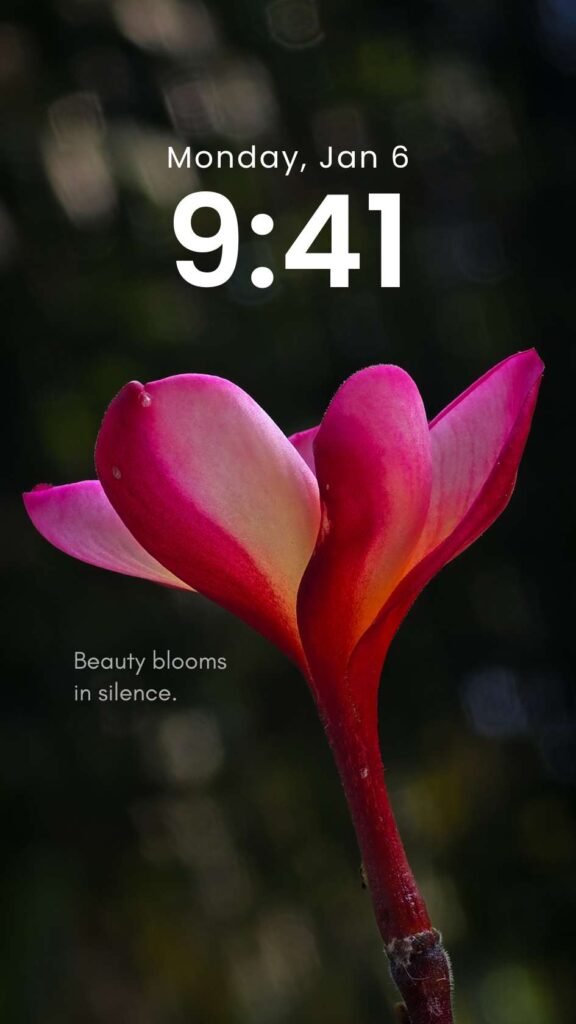 Beauty Blooms in Silence - Premium Quote Phone Wallpaper
